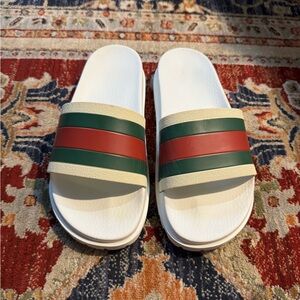 Gucci Slides Web Rubber White Men’s Size 9 US